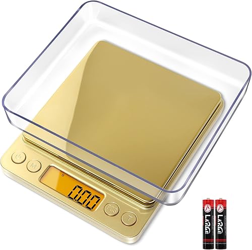 Miniatura 14 de Fuzion báscula digital de 0.01 gramos de precisión, básculas de alimentos mini de 500g para joyería pequeña, oro, hierba, especias - peso en gramos