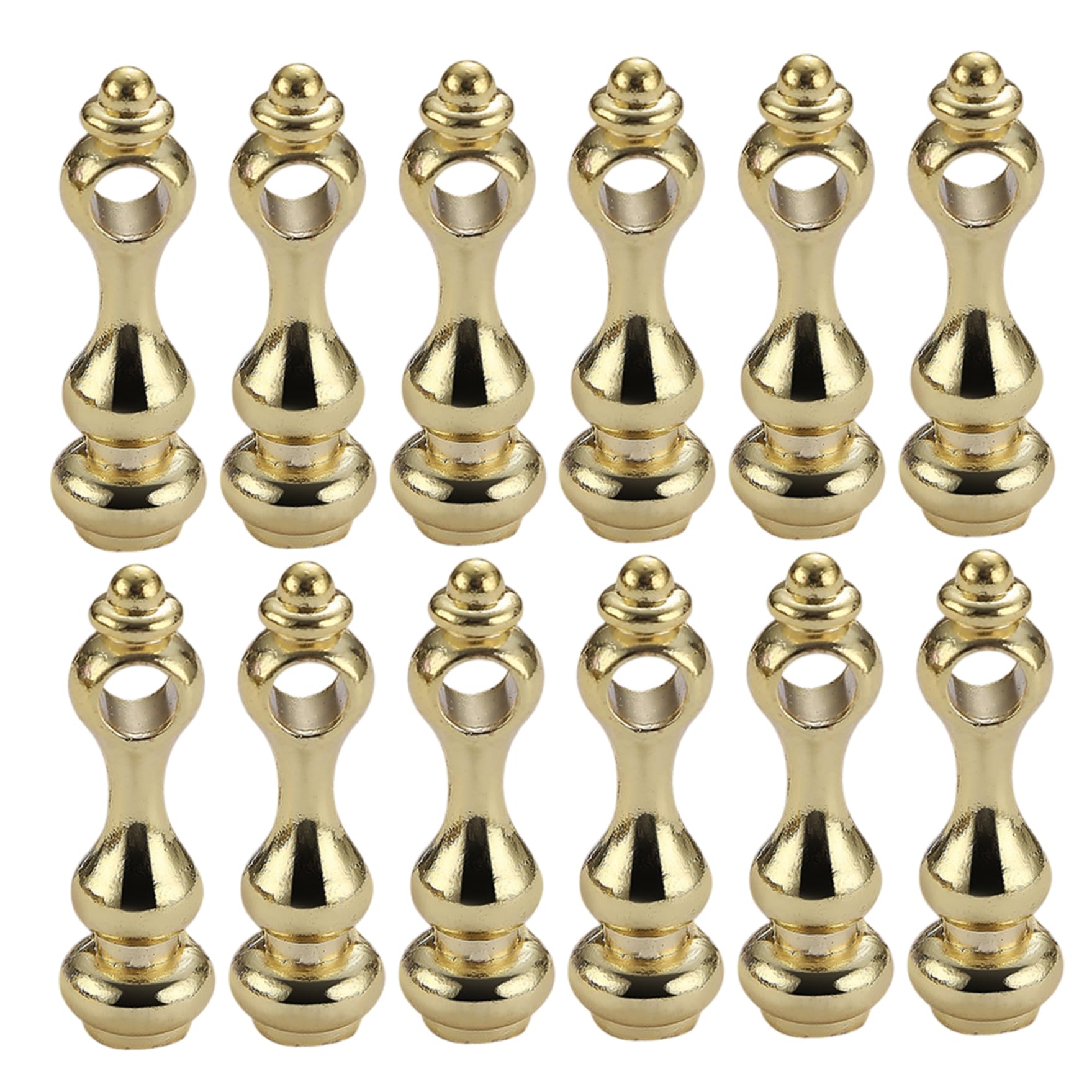 Peosaard Golden Gallery Rails For Shelves, 12Pcs Gallery Rail 0.5X1.7" Alloy Shelf Rail Sturdy Metal Spindles For Staircase, Shelves, Wine Cabinet, Fence, Furniture, Metal Spindles For Staircase