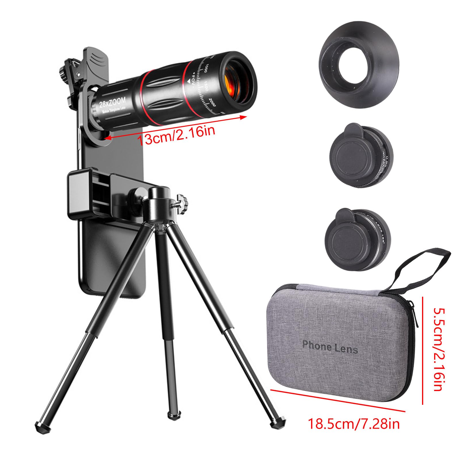 Teleobiettivo fotografico 28X con grandangolo Fisheye Teleobiettivo per riprese video