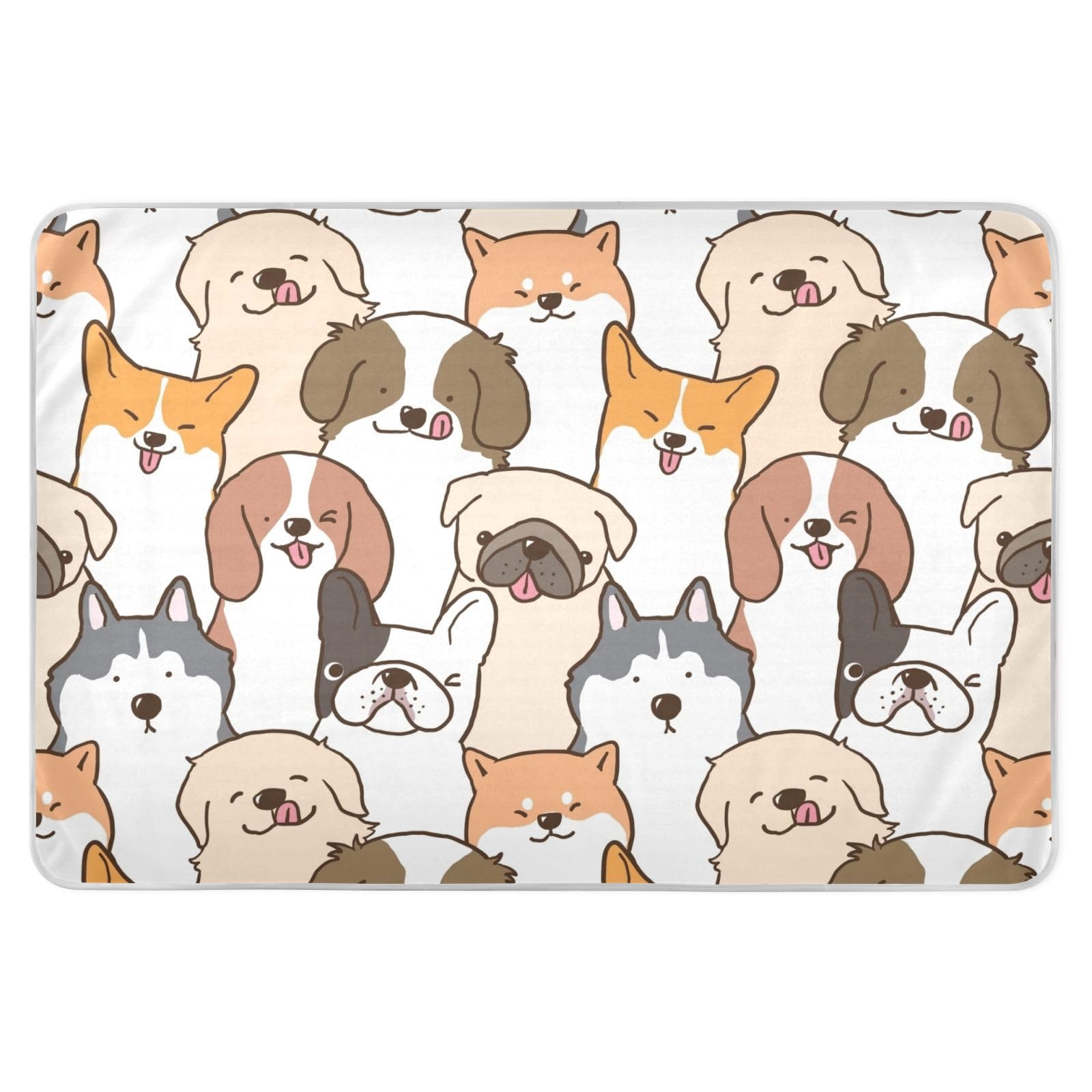 Cute Cartoon Dog Washable Bed Pads 34