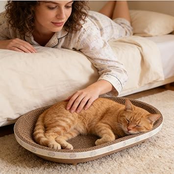 Cat Scratching Board Comfortable Breathable Corrugated Pet Supplies | Cat Scratcher Bed Pet Supplies for Small Large Kitten Play Indoor Outdoor Home Living Room Floor Cage