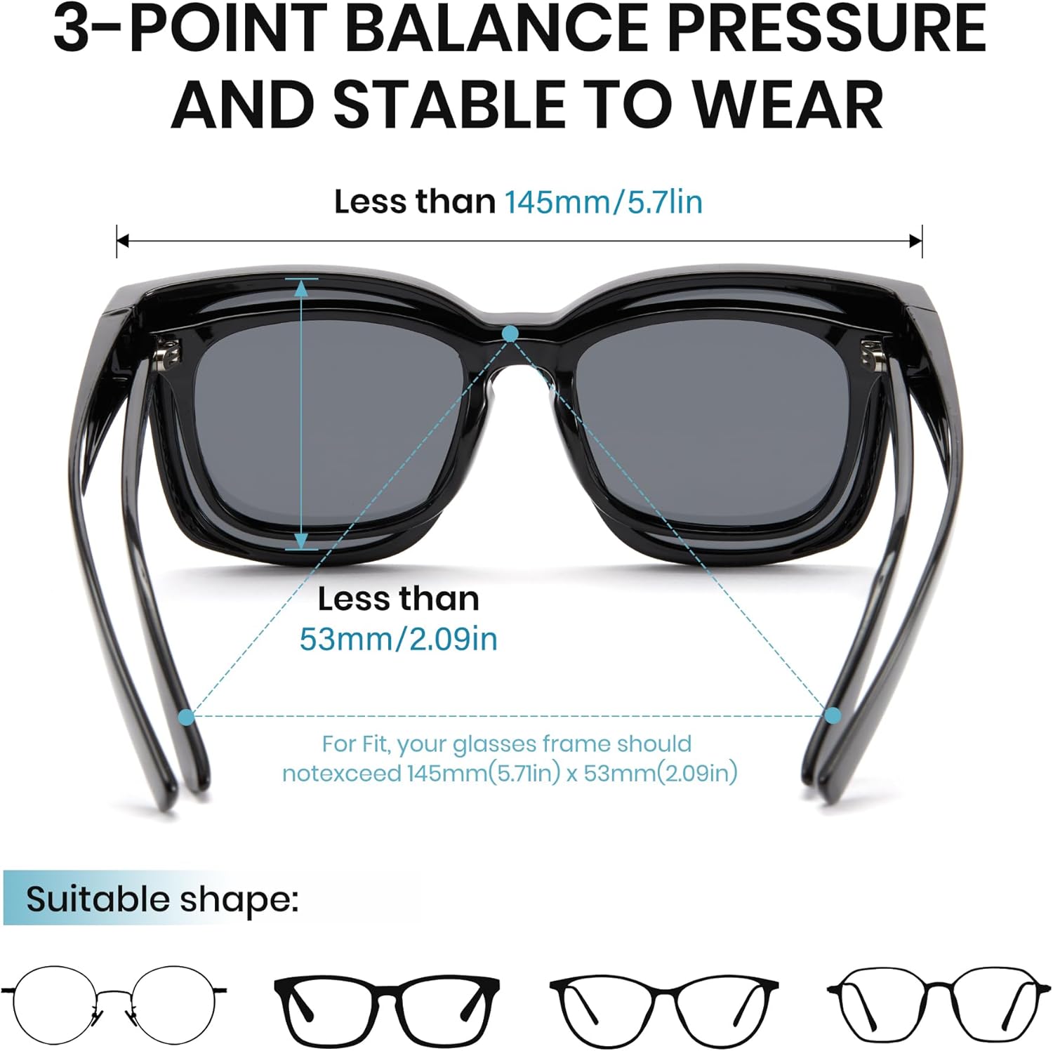 Cyxus Wrap Around Fit Over Glasses Mirror Polarized Sunglasses for Men Women UV Protection Shades Driving 1116B11 - Image 7