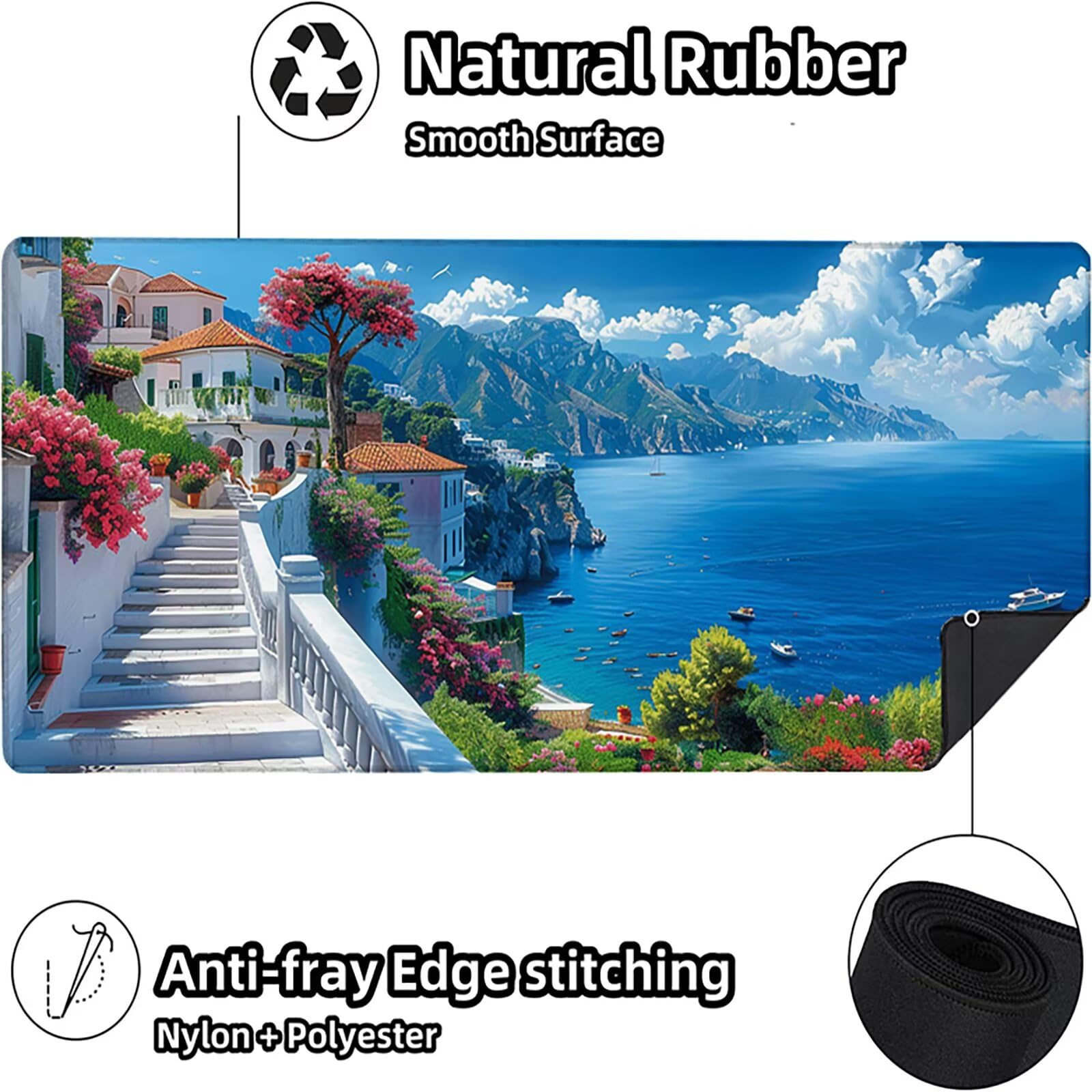 Paisaje Alfombrilla Ratón Gaming XXL 1500x800 mm, Alfombrilla Gaming Azul Mousepad con Base de Goma Antideslizante, Impermeable Desk Mat para Teclado y Raton, Accesorios Gaming, Regalos de Hombre 5-B