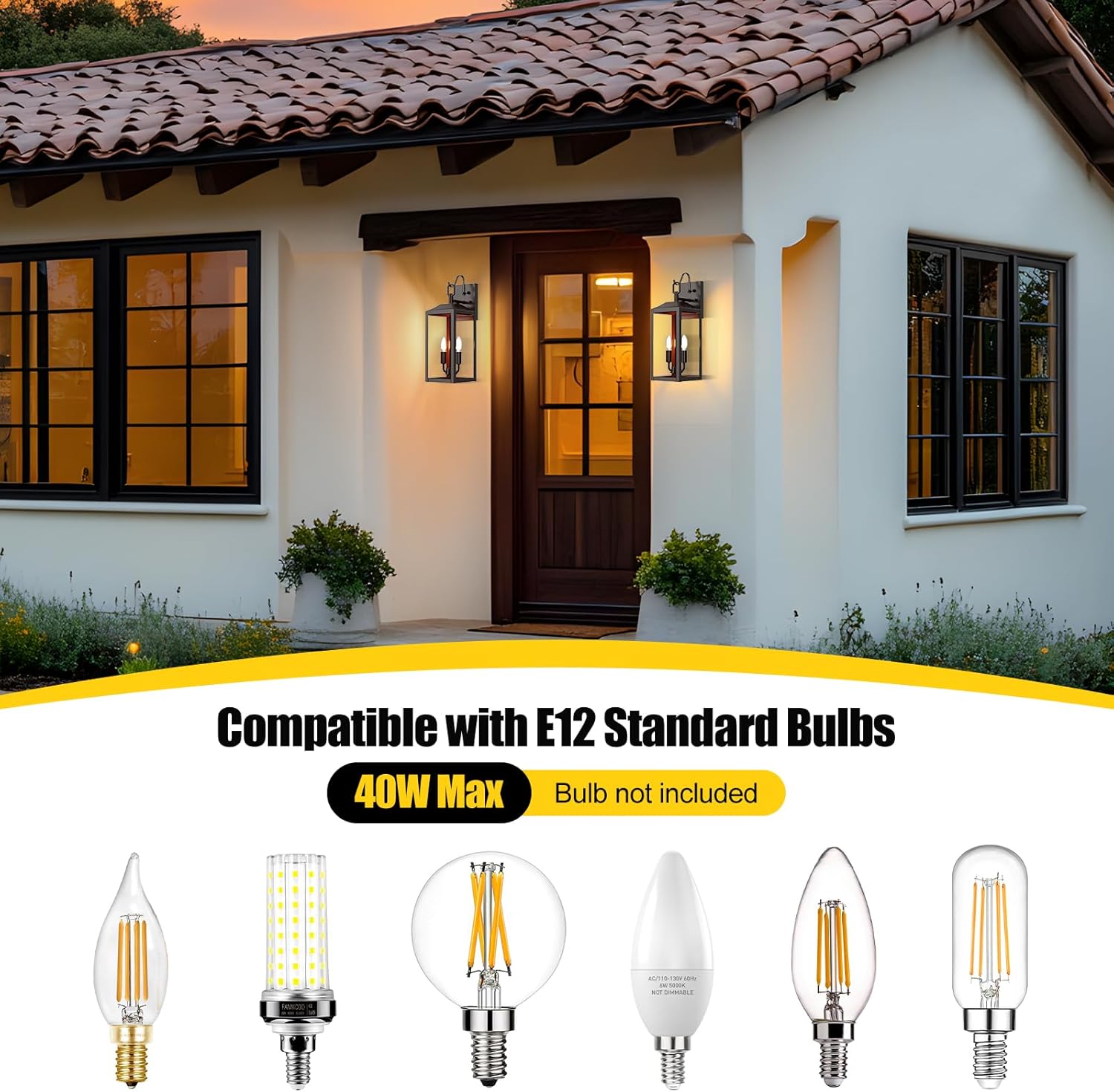 18'' Large Outdoor Wall Lights, Exterior Waterproof Modern Wall Sconce Light Fixture, Industrial Front Porch Light with Clear Glass, Oil Rubbed Bronze Anti-Rust Outdoor Lights for House Garage Doorway