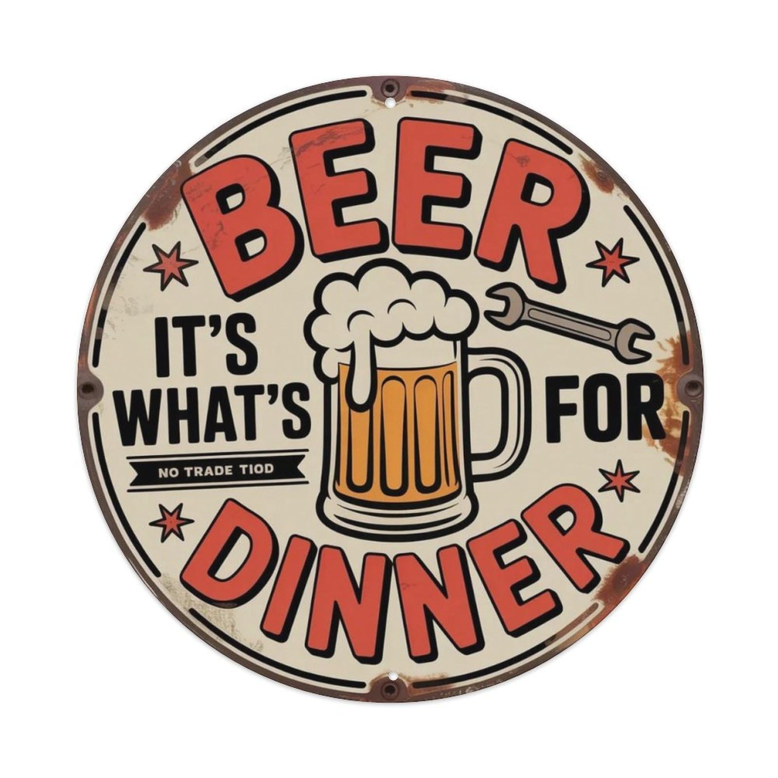 Beer Dinner Industrial Metal Tin Sign Plaque