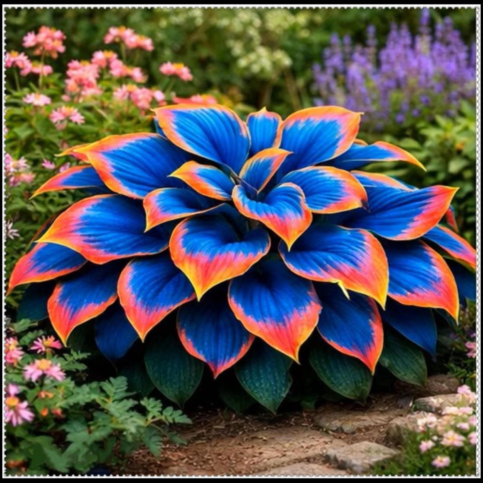Perennial Midnight Blue Hosta Bulbs - Shade Tolerant- Ideal for Garden Borders & Landscapes- Stunning Foliage Display-6 Bulbs-B
