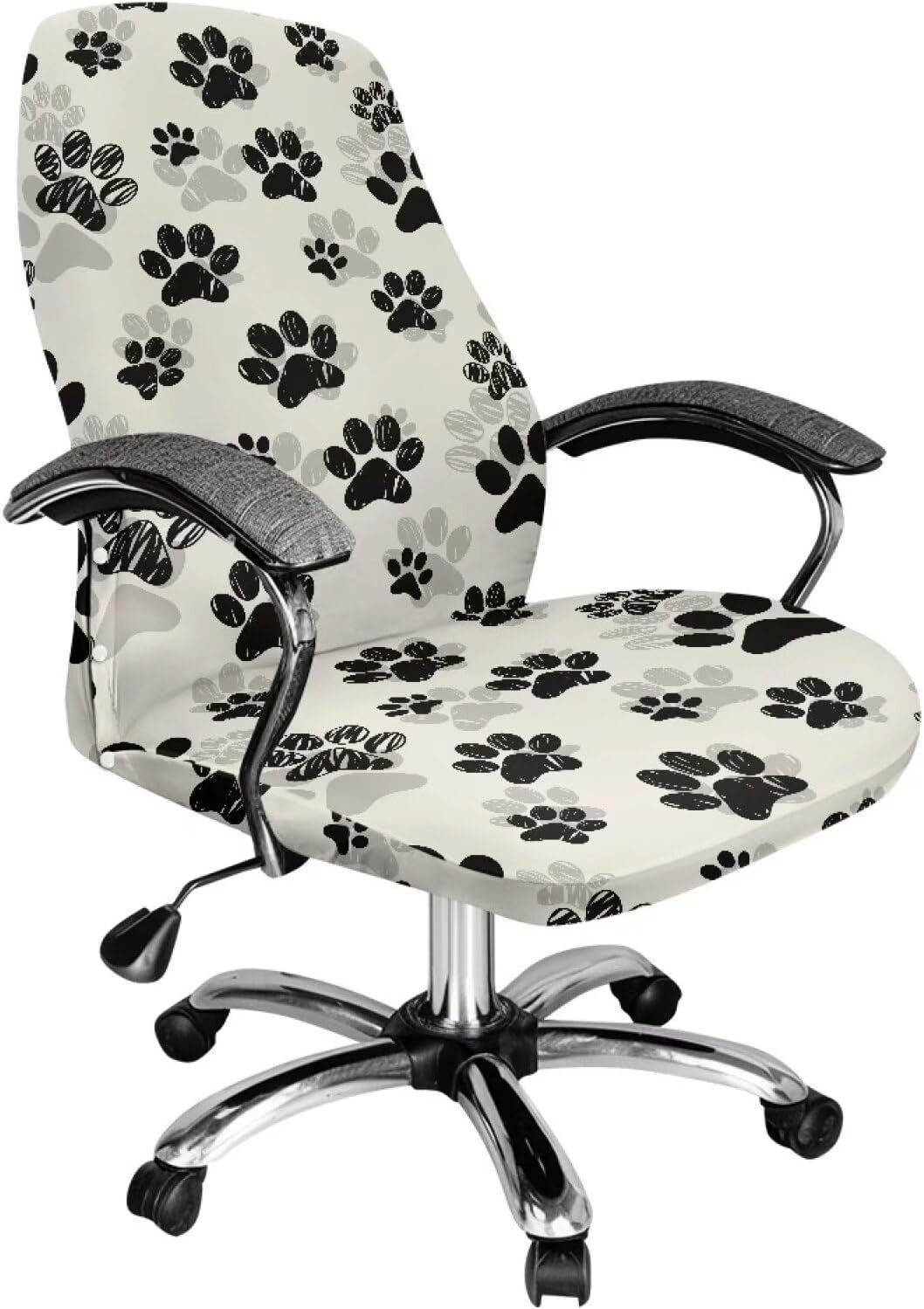 Xoenoiee Cute Pickle Hearts Pattern Office Chair Covers Stretchable Computer Gaming Chair Cover, Universal Desk Chair Covers Removable Rotating Chair Slipcover with Button, Small