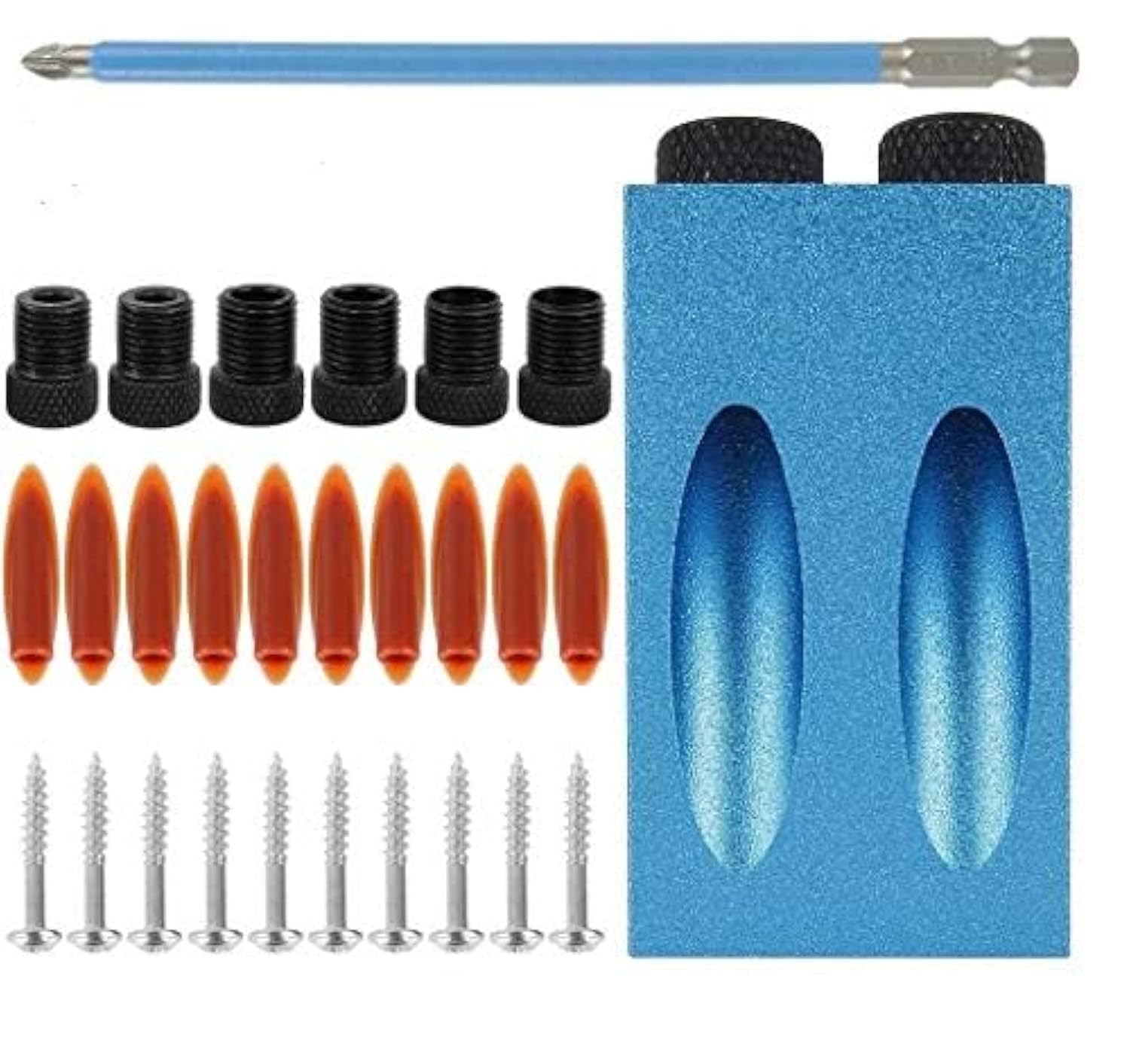 15pcs agujero de bolsillo tornillo plantilla taladro carpintería kit carpintería conjunto