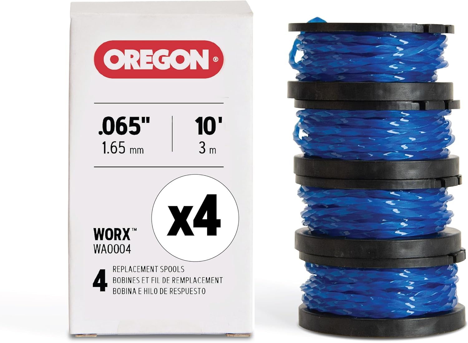 Oregon 5-Pack Replacement Spool & Trimmer Line for Ryobi, Guaranteed Fit for AC80RL5, Fits Ryobi One+ 13 inch Trimmers (18V, 24V, 40V), Fitted Gatorline Square Twist 080 Trimmer Line