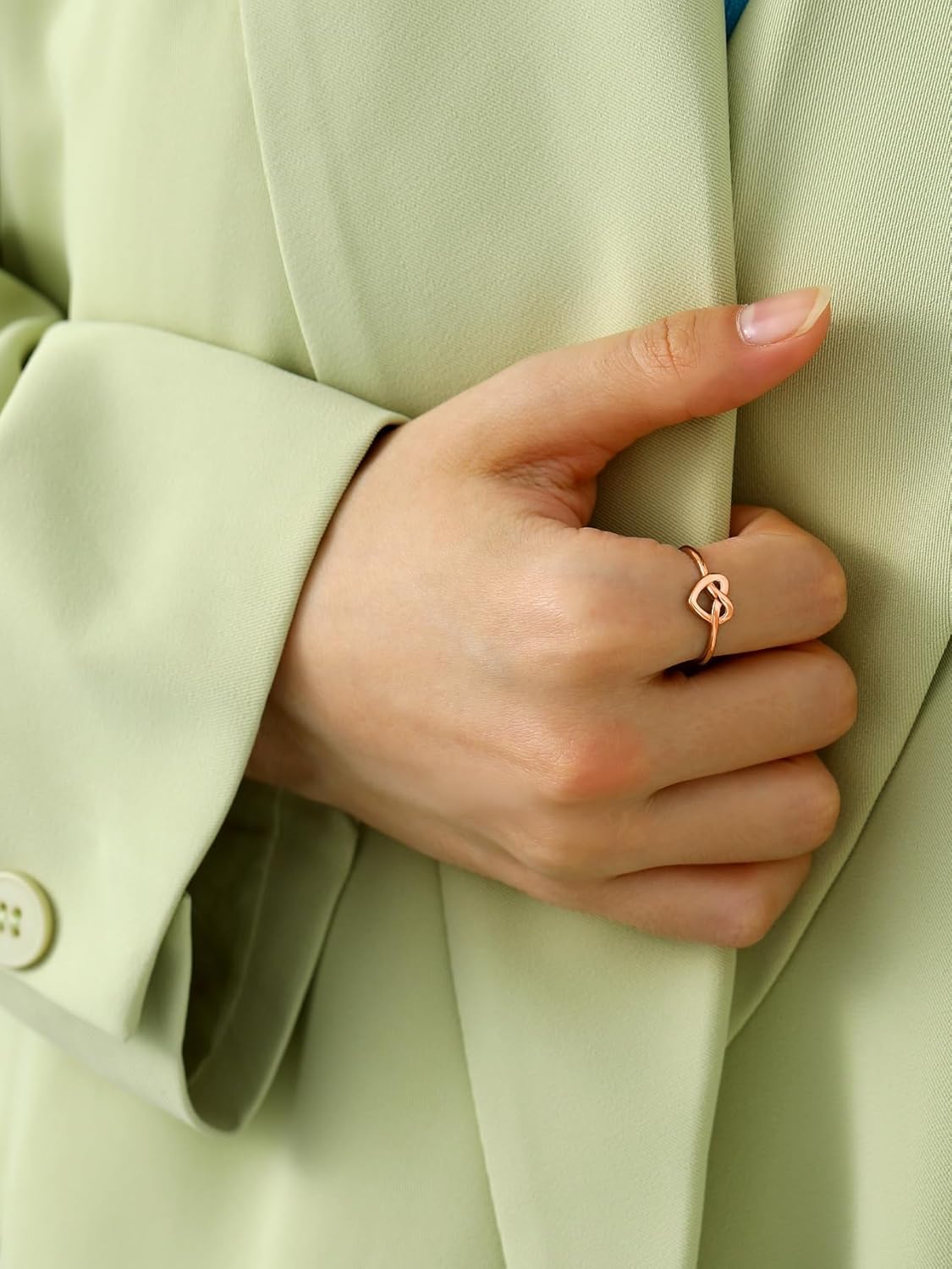 Bestyle 925 Sterling Silver Ring for Women, Minimalist Claddagh Ring Celtic Knot Ring for Women, Irish Promise Wedding Band, Gold/Rose Gold Vermeil Women Band Ring, Stackable, Gift for Her - Image 4