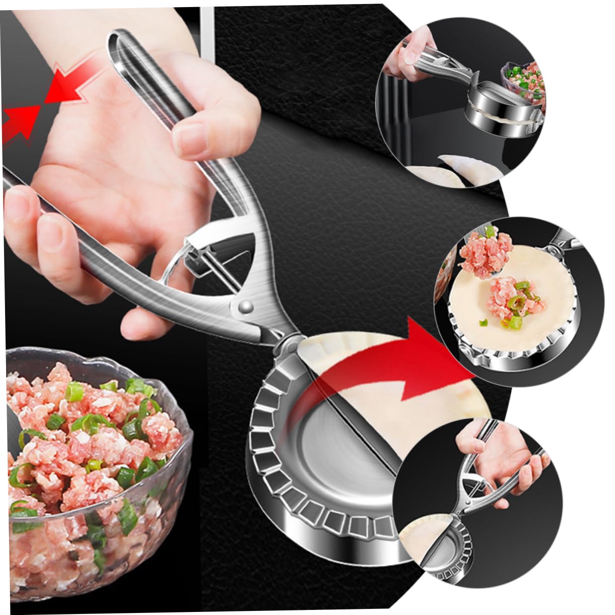 TOPPERFUN Stainless Steel Dumpling Wrapper Press Dumpling Maker Easy to Clean Compact Design