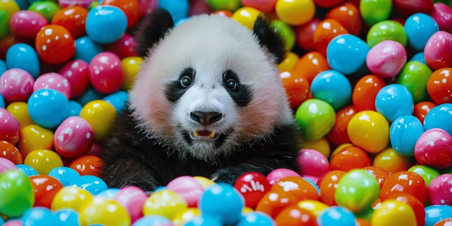 Liguolnn Cukierkowa panda Diament Malarstwo Dorosły Duży Rozmiar Rozmiar Diamentowy Haft Duży rozmiar Płótno Diamentowe Pełny zestaw Ścieg krzyżykowy, Salon Sypialnia Dekoracja ścienna 60 x 120 cm