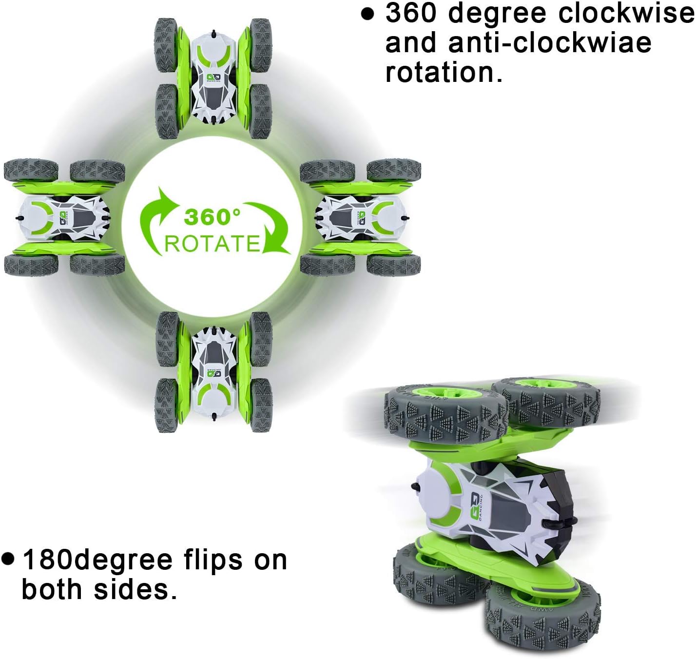 Cradream Remote Control Cars | RC Car Toys 4WD Stunt Car 360° Rotating Toy 2.4GHz Remote Controls 4|7 Years Old Boys Kids Gifts Toys Car : Toys & Games