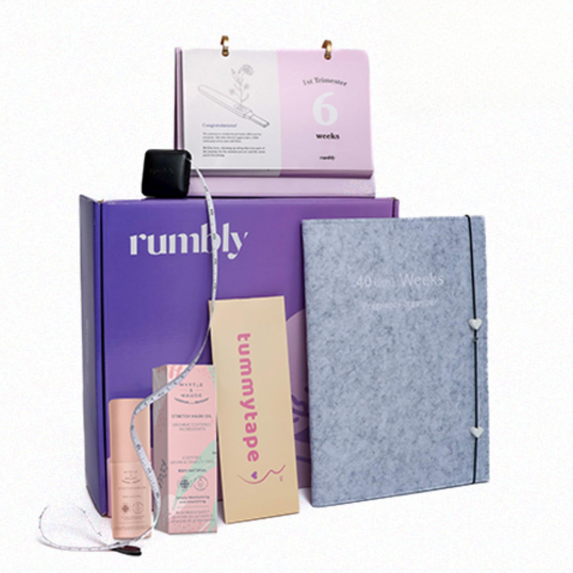 Rumbly Pregnancy Essentials Box - Pregnancy Gifts for Expecting Mom - Essentials Box with Must Haves Care Package - Trimester Pregnancy Essentials for