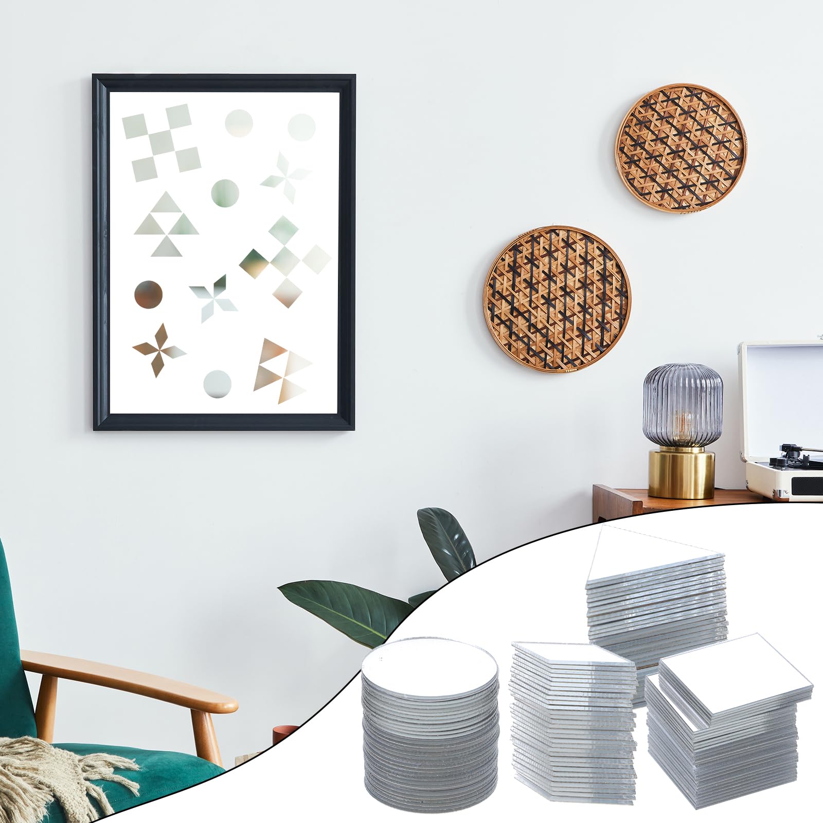 120 Bastelspiegel In 4 Formen – Acryl, Kleine Spiegelstücke Für DIY, Mosaik, Deko