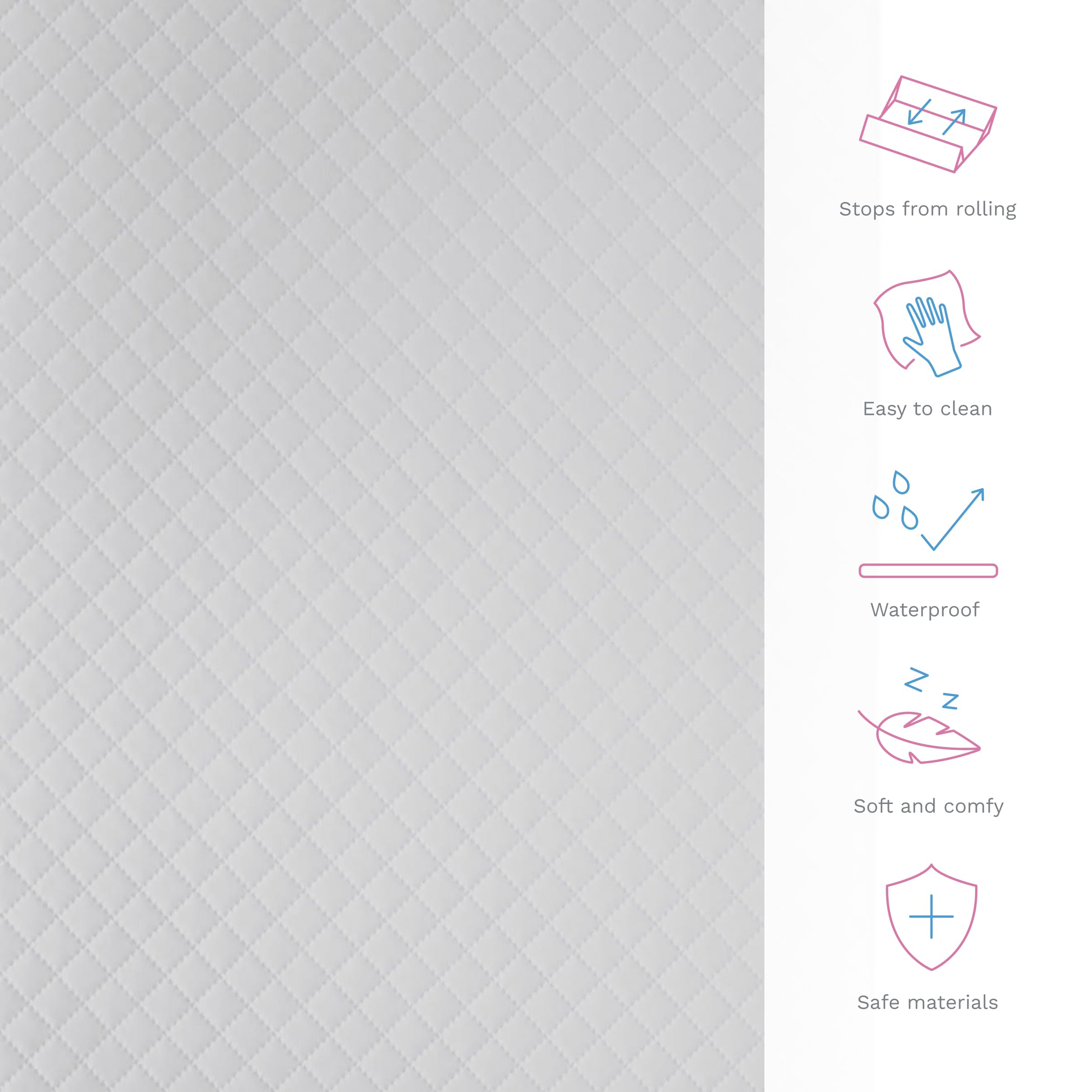 Soft Base Newborn Baby Changing Unit Mat with Raised Edges 50x70 cm (Caro Grey) — view 2