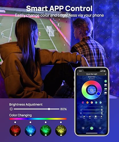 Miniatura 3 de Proyector de galaxia estrella luz nocturna para dormitorio de los niños decoración de la habitación tragaluz 2 en 1 Control remoto cielo luz de