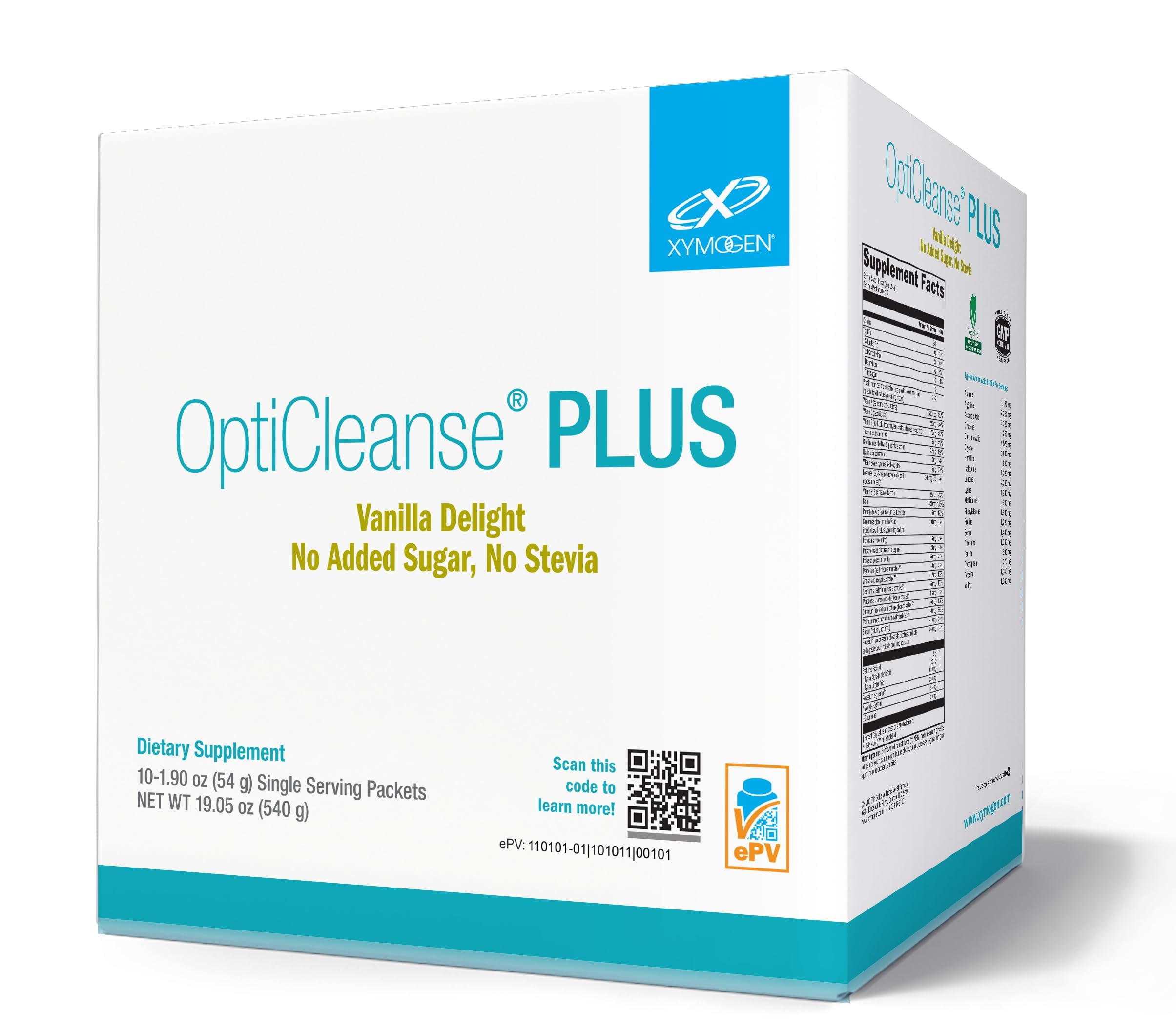 OptiCleanse Plus - Vegan Protein Shake with Vitamins, Minerals & Amino Acids to Support Detox - Energy, Liver Detox + Healthy Hormone Metabolism Support - Vanilla Delight (10 Packets)