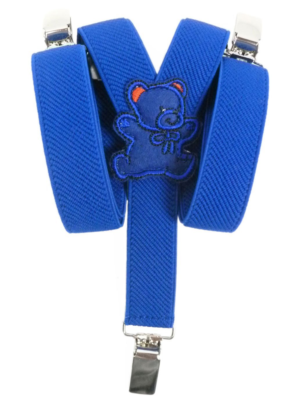 Olata Royal Blue Children’s Elasticated Teddy Design Y-Shape Braces/Suspenders (0-2 Years) - 2Cm.
