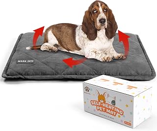 Self Heating Cat Bed Self Warming Cat Bed Ultra Warm Self Heating Cat Pad Self Warming Dog Crate Bed Thermal Cat Pad 36 x 24 Inches Removable Cover Outdoor Indoor for Cats and Dogs