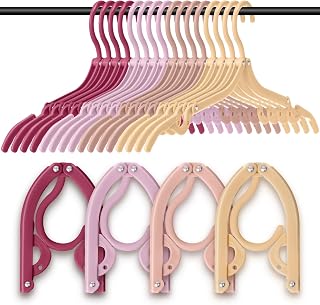 24 Pcs Travel Hangers Portable Foldable Hangers Cruise Ship Essentials Non-Slip Foldable Space Saving Clothes Drying Rack for Travel Cruise Business Trip Suitcase Dormitory School Hotel(Stylish)