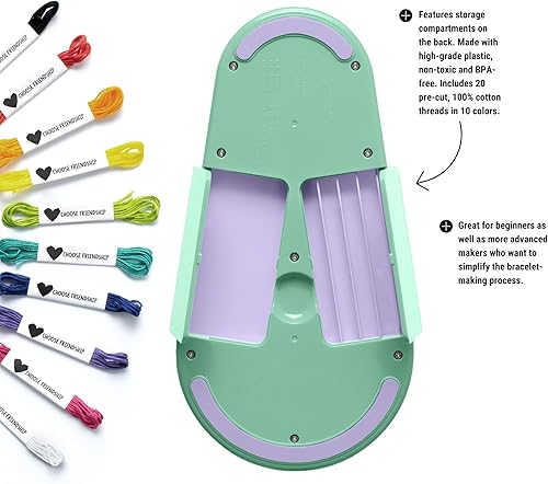 Miniatura 8 de Choose Friendship, My Friendship Bracelet Maker (nuevo y mejorado), un original americano  20 hilos precortados - hasta 8 pulseras  Kit de