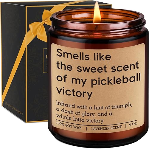 GSPY Velas perfumadas  Regalos de pickleball para mujeres, hombres, accesorios de pelota, regalos deportivos divertidos para amantes del pickleball,