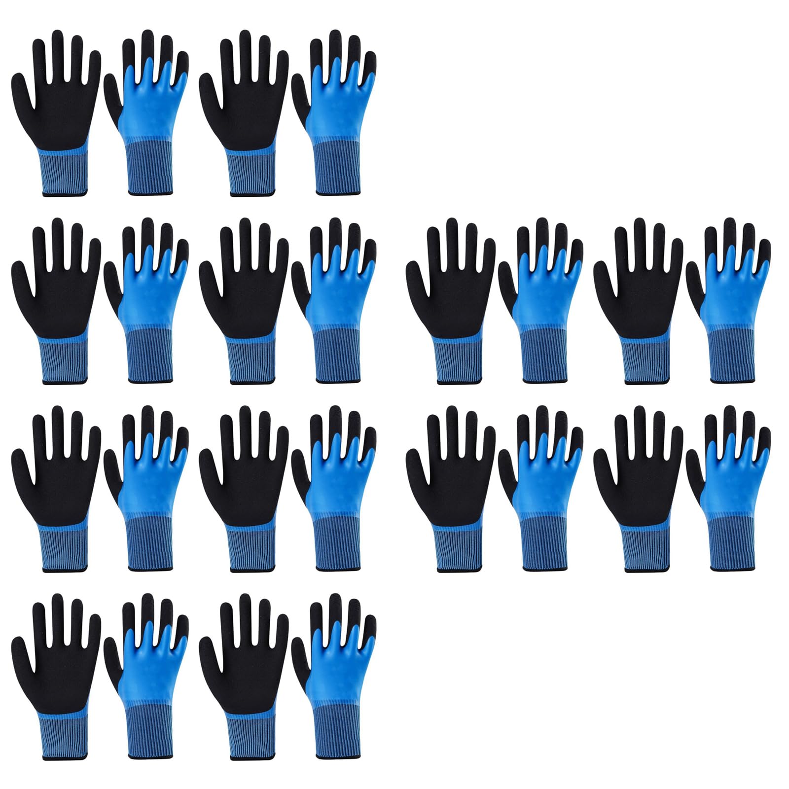 Gants de travail pour le jardinage et la pêche lot de 12 paires respirants en latex