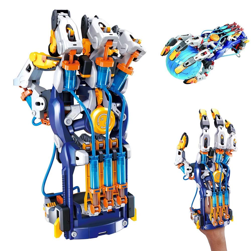 Hydraulic Robotic Arm Model Kit, Build Your Own Giant Hydraulic Robotic Hand, Adjustable for Different Hand Sizes, Learn Hydraulic Pneumatic Systems, Cyborg Hand STEM Experiment Set