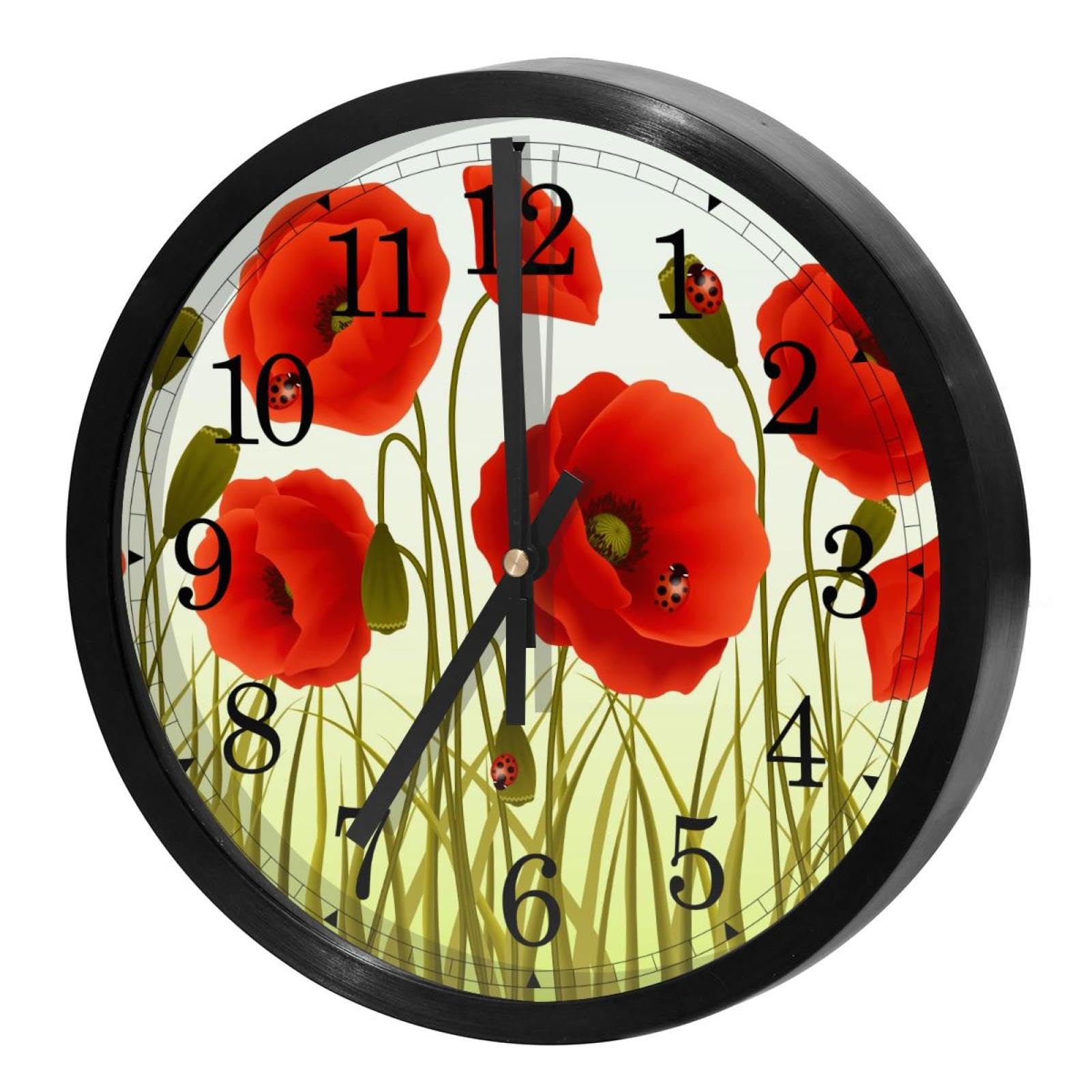 Horloge murale silencieuse pour cuisine et salon motif nature