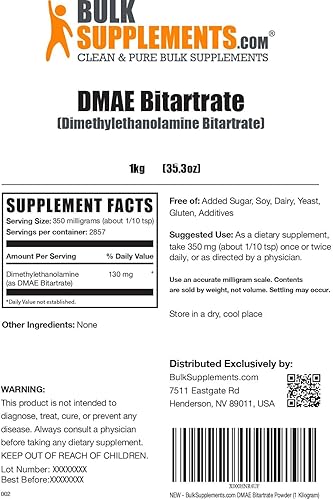 Miniatura 7 de Bitartato puro en polvo, de BulkSupplements, 1