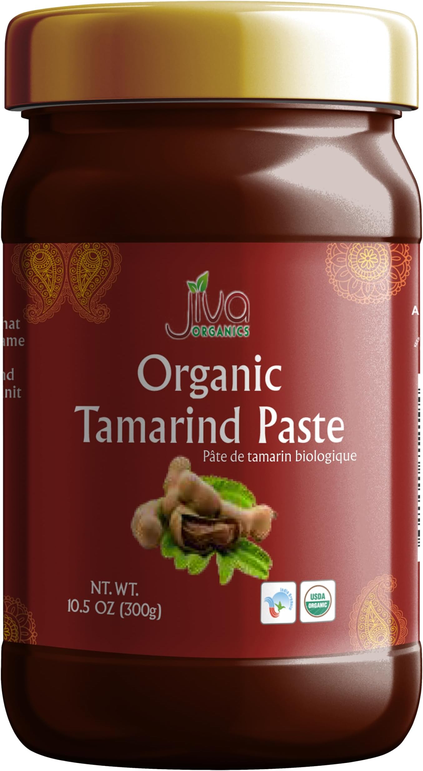 Jiva Organics Tamarind Concentrate 10.5 Oz Bottle (300g) - Premium Quality, Non-GMO, Imli Paste Puree, No Sugar, Sweet & Sour Sauce for Indian Chutney & Thai Curry, Gluten Free