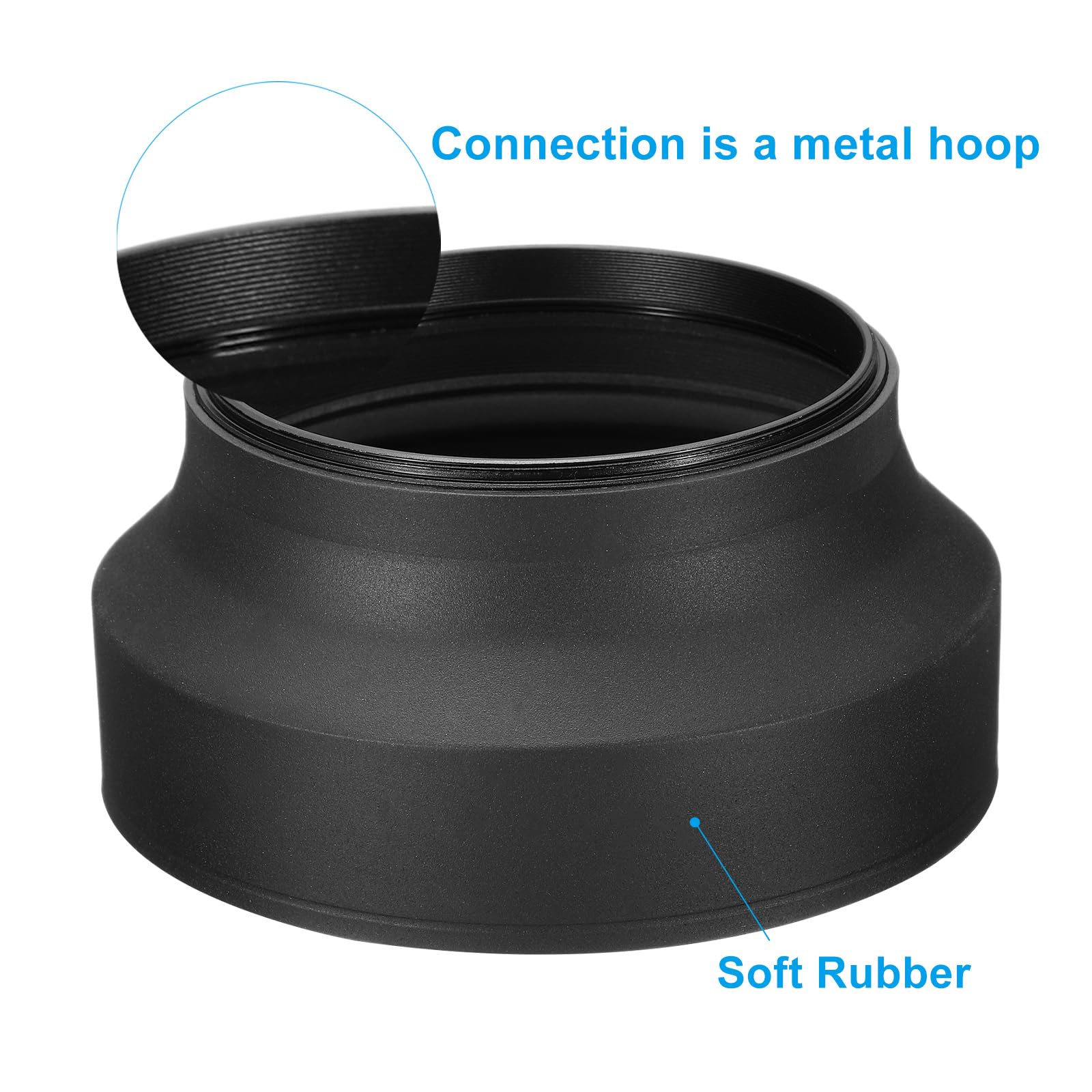 PATIKIL 58 Mm Lenskap – Anti-reflecterend Binnenoppervlak – Zwarte Aluminium Lenshood Voor Camera – Beschermt Tegen Stof, Regen & Schittering