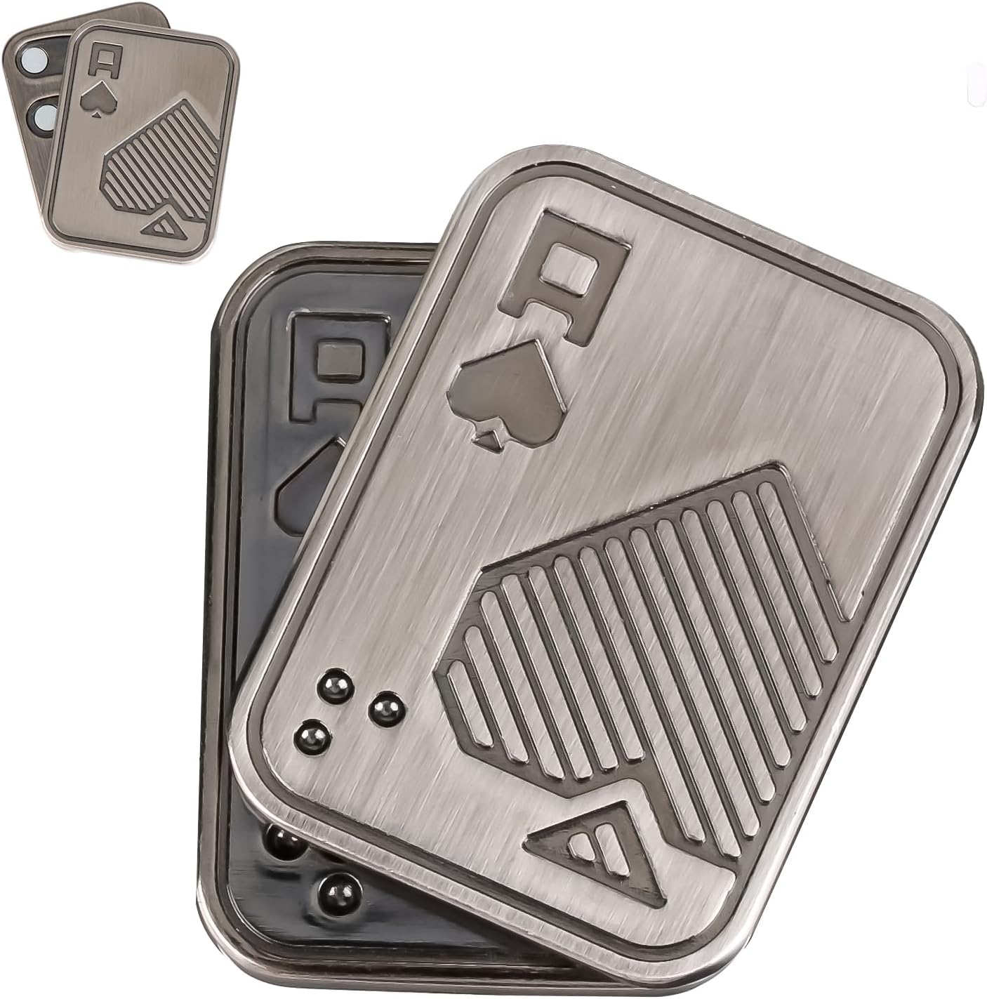 Metal Poker Fidget Slider for Adults - Push Card Stress Relief Toy, Portable EDC Fidget Toys for ADHD, Autism, Anxiety, Boyfriend