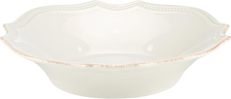 Lenox White French Perle Bead Pasta Bowl, 1.31 LB
