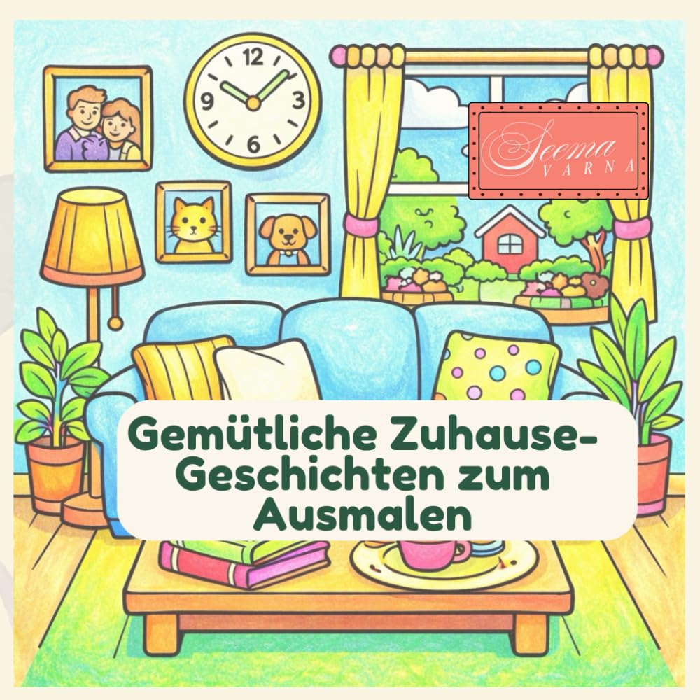Gemütliche Zuhause-Geschichten zum Ausmalen: Warme, detailreiche Szenen für neugierige junge Künstlerinnen und Künstler