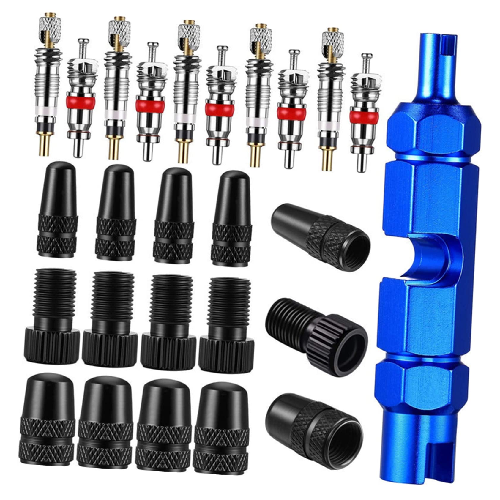 Happyyami 3sätze Ventil Kern Werkzeugset Für Fahrradreifen Teile Inklusive Ventiladapter Und Abzieher Tragbar Für Einfache Reparaturen Unterwegs