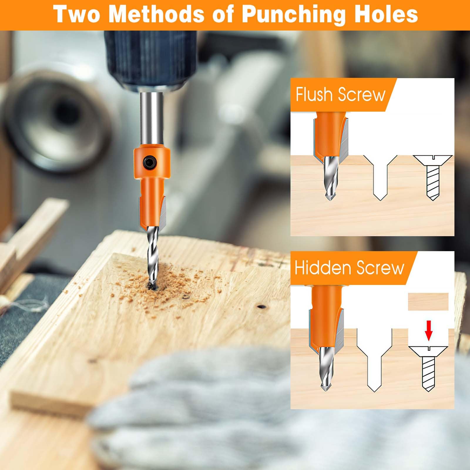 20 Pezzi Chiave A Brugola A Testa Esagonale Set Di Punte Da Trapano 1/4 Pollici Cacciave SAE Metrico S2 Adattatore Di Estensione Per Cacciave In Lega Di Acciaio - Foto 3