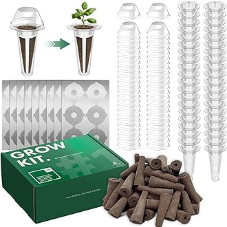 200pcs Hydroponic Pods Kit for Aerogarden and idoo, Grow Anything Kit with 50 Grow Sponges, 50 Grow Baskets, 50 Grow Domes, 50 Pod Labels, Compatible with Hydroponics Supplies from All Brands