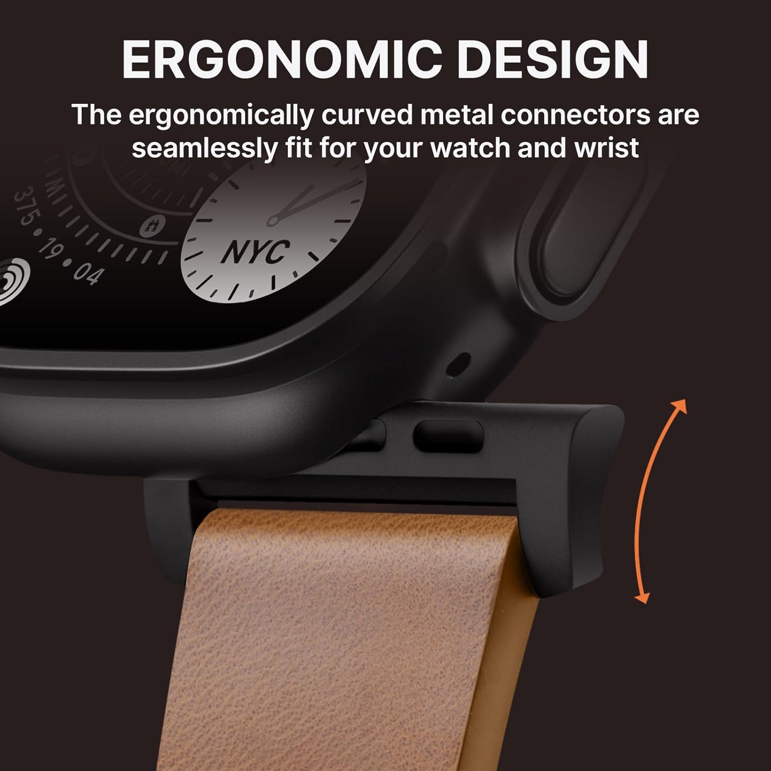 Bandletic Compatible with Apple Watch Series 11 Band for Men Women, Soft Genuine Leather Bands Replacement Strap for iWatch 49mm(Ultra 3/2/1),46mm(11/10),45mm(9/8/7),44mm(SE3/SE2/SE/6/5/4),42mm(3/2/1)