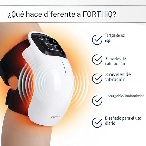 Miniatura 9 de FORTHIQ Masajeador de rodilla inteligente para aliviar el dolor con terapia de calor y luz roja, edición actualizada 2026, relaja los músculos