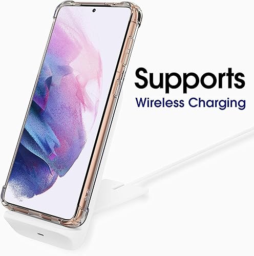 Miniatura 6 de KIOMY Funda transparente con diseño de encaje para Samsung Galaxy S21 5G, Slim Fit Sparkle Fashion Flower Back Cover para niñas y mujeres,