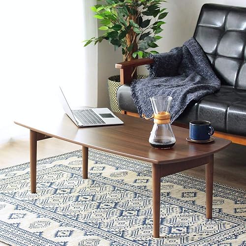 岩附(IWATSUKI) 折りたたみテーブル ウォールナット 木製 長方形 完成品 g) テーブル ブラウン 単品 幅105cm リビングテーブル 北欧 Marble マーブル IW-89B product image