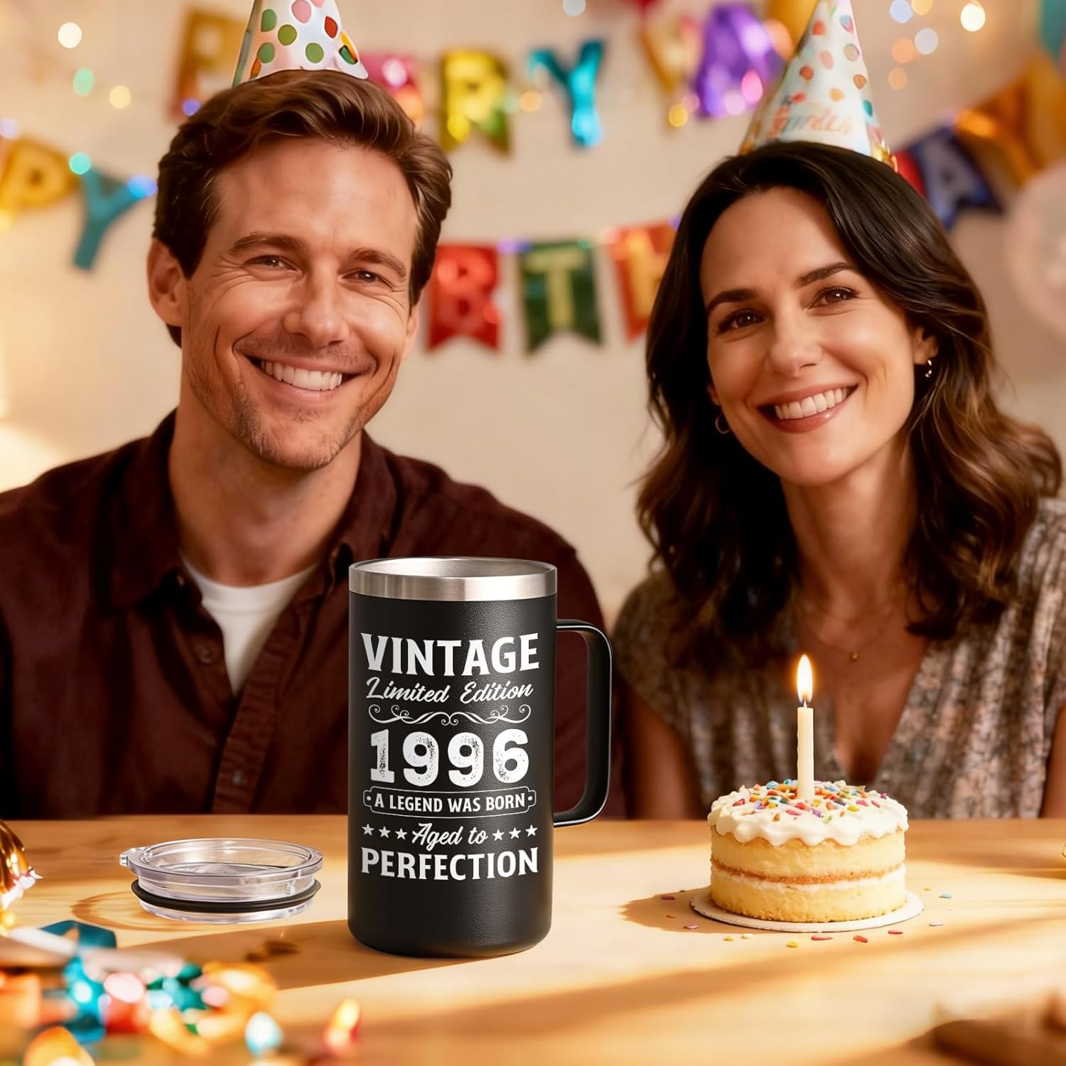 Lifecapido 30th Birthday Gifts, Vintage 1996 Aged To Perfection 20oz Insulated Coffee Mug, 30th Birthday Gifts for Men Brother Husband Boyfriend Dad Uncle Son, Black - Image 6