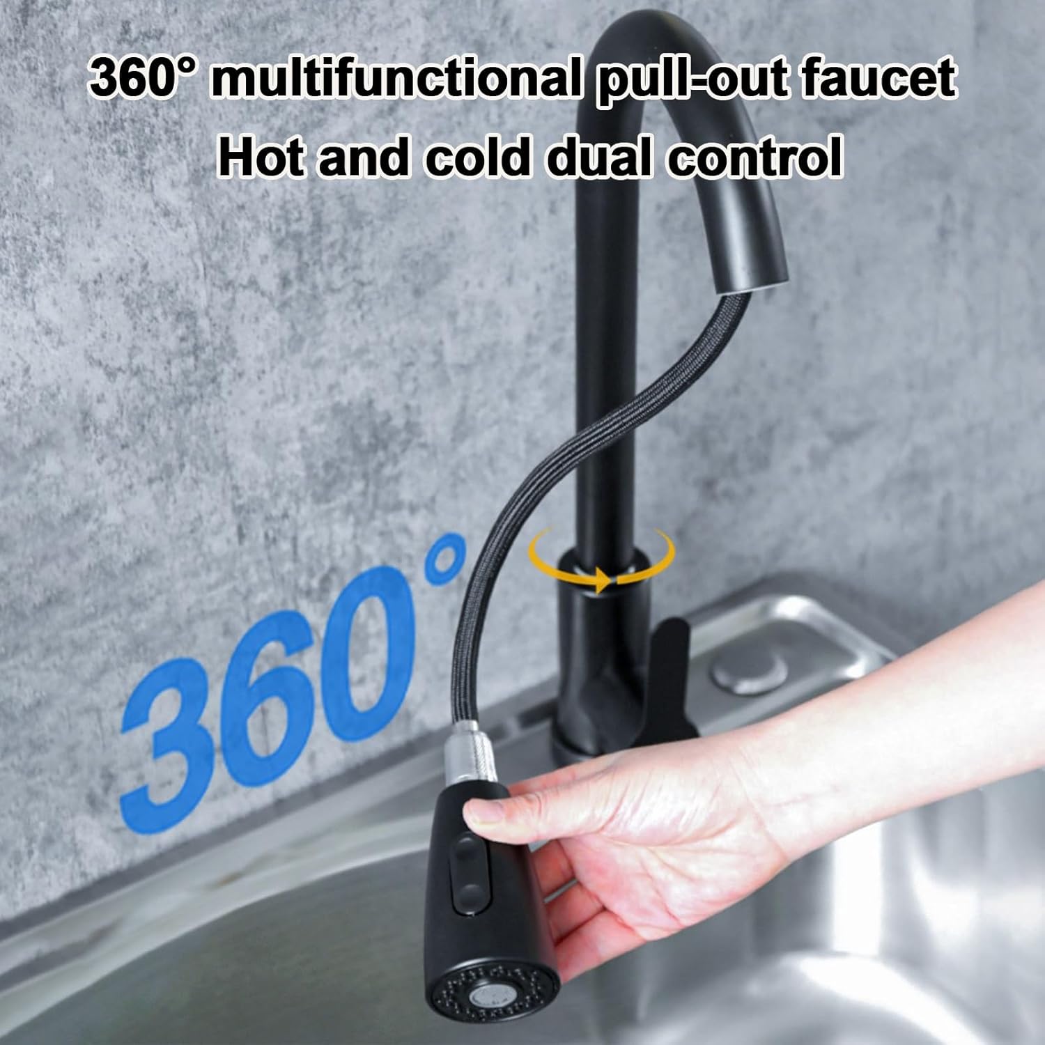 304 stainless steel wall mounted sink，small corner sink，compact bathroom sink，With pull-out hot and cold water faucet，Commercial Sinks With storage space,for garden,garage,restaurant,laundry room(58*4