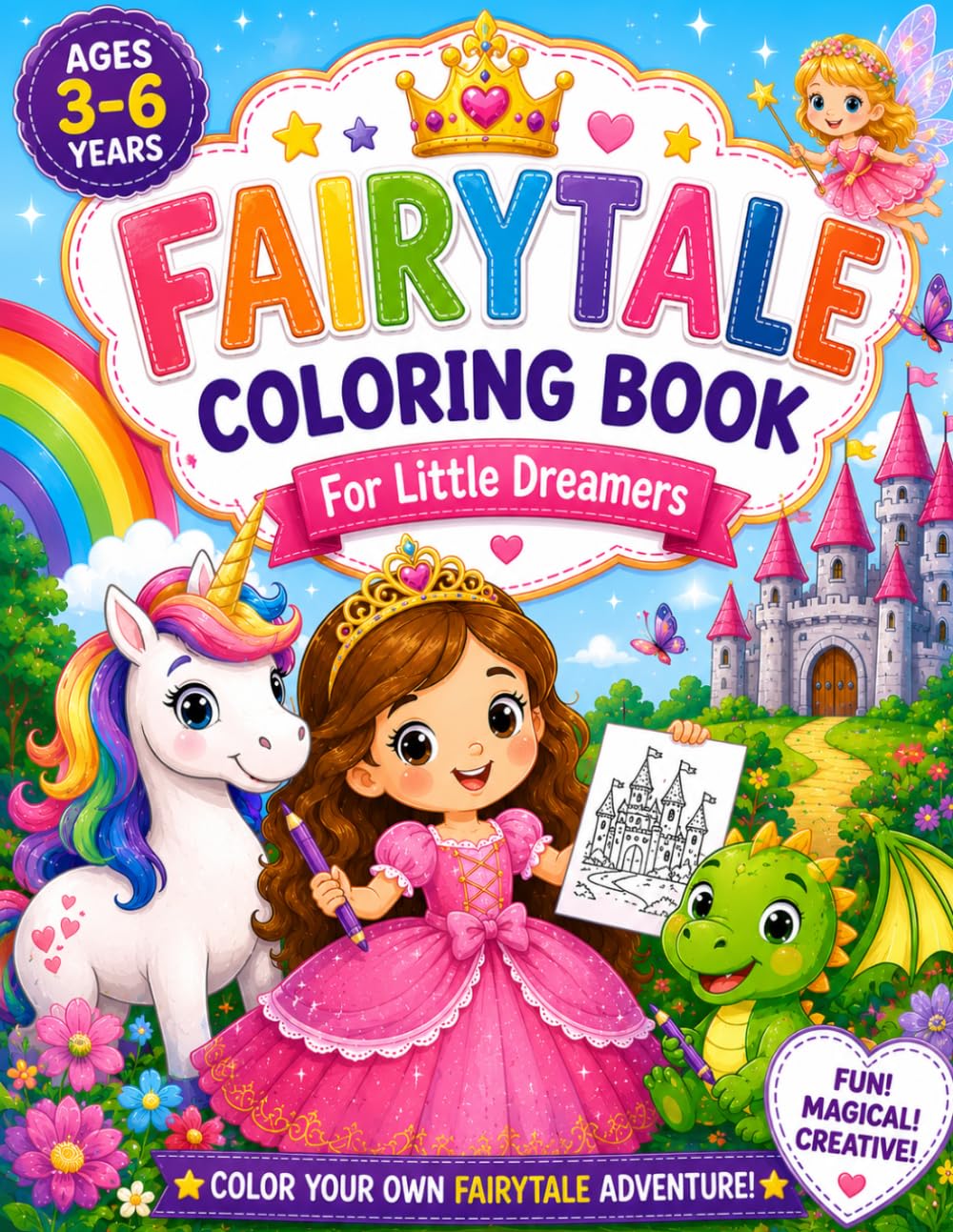 Fairytale Coloring Book: Princesses, Unicorns, Magic, Castles & Magical Friends