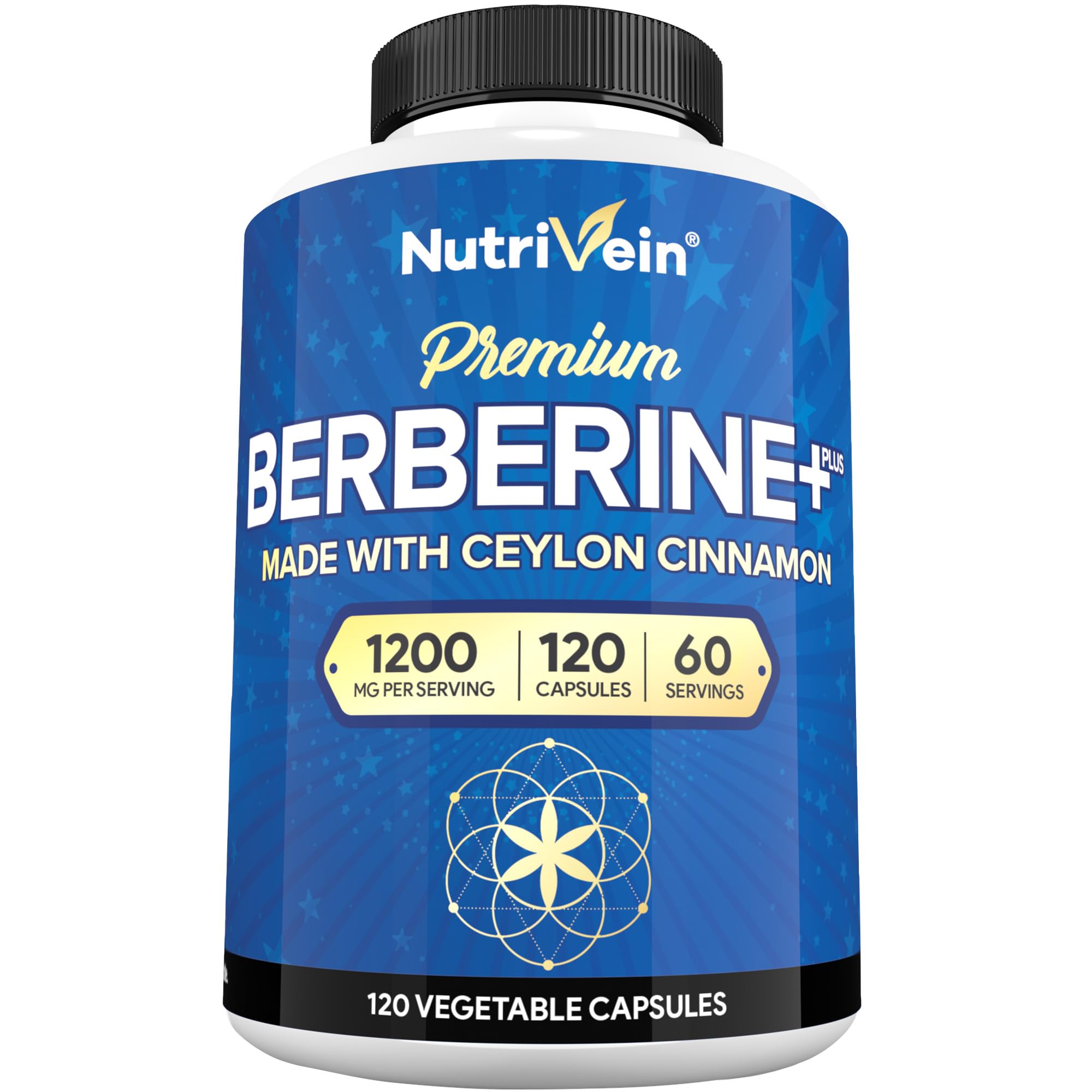 Nutrivein Premium Berberine Capsules (1200mg,120 Pieces)