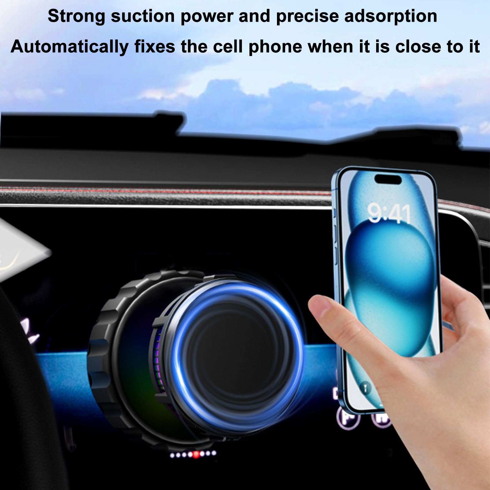 Supporto magnetico per telefono con attacco per auto Porta Smartphone per | Supporto Magnetico per Telefono per Cruscotto per Auto per SUV, camper, berline e