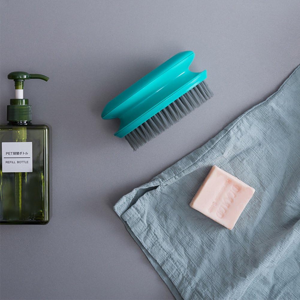 HaloVa Scrubbing Brush, Quality Soft Laundry Clothes Shoes Scrub Brush, Portable Lightweight No Scratch Hands Cleaning Brush with a Comfortable Grip, Green