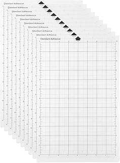 Cigopx Tapis de découpe de remplacement Tapis de tapis Cricut adhésif transparent avec grille de mesure 8 par 12 pouces pour Silhouette Cameo Cricut Explore Plotter Machine 10PCS